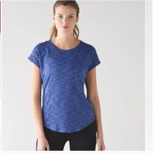 Lululemon Run Around Tee Heathered Sapphire Blue 8